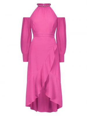 Асимметричное платье миди Bcbgmaxazria розовое