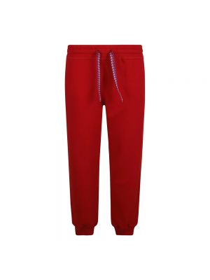 Czerwone spodnie sportowe koronkowe Lanvin