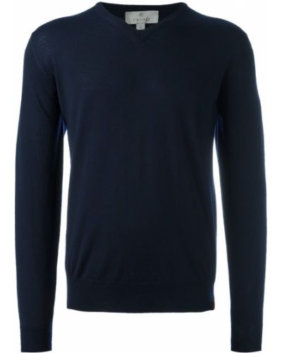 Jersey con escote v de tela jersey Canali azul