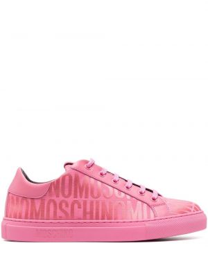 Sneakers con stampa Moschino rosa