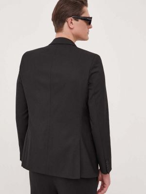 Gyapjú kabát Karl Lagerfeld fekete