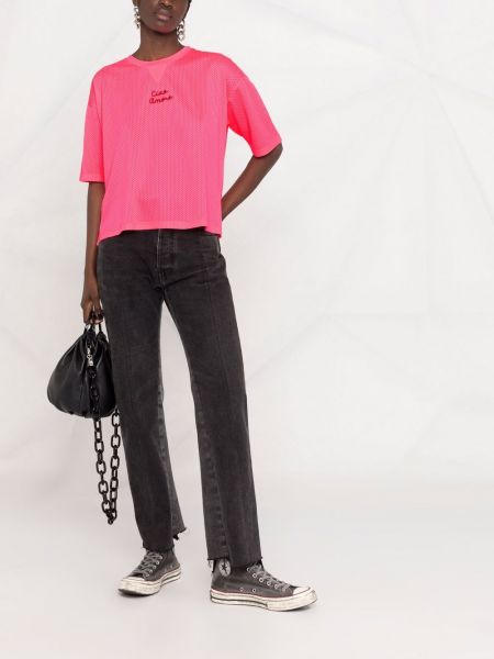 Camiseta con bordado Giada Benincasa rosa
