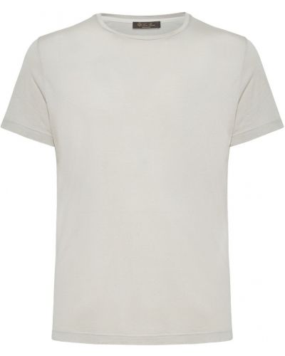 Camiseta de seda de algodón de tela jersey Loro Piana