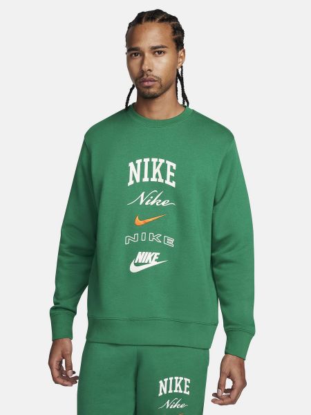 Хлопковый свитшот Nike зеленый