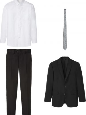 Öltöny (4-részes szett): zakó, nadrág, ing, nyakkendő Bonprix