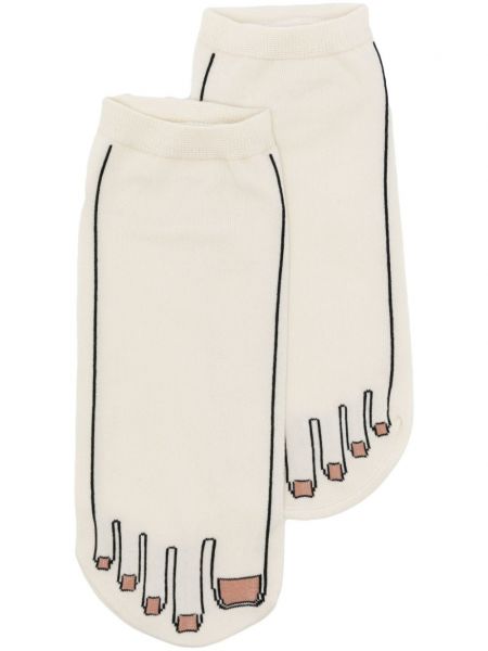 Bavlněné ponožky Yohji Yamamoto bílé