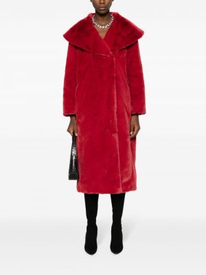 Manteau de fourrure Alberta Ferretti rouge