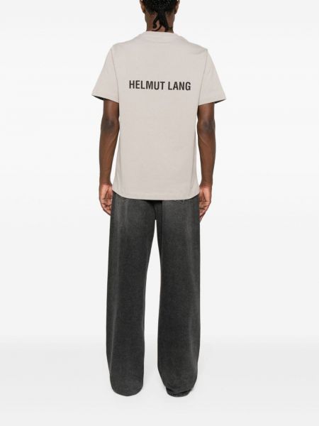 Kokvilnas t-krekls ar apdruku Helmut Lang bēšs