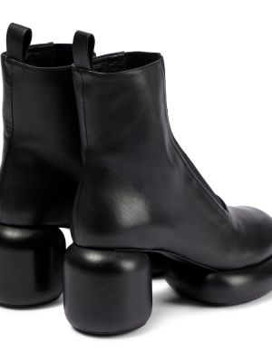 Chelsea boots en cuir à plateforme Jil Sander noir