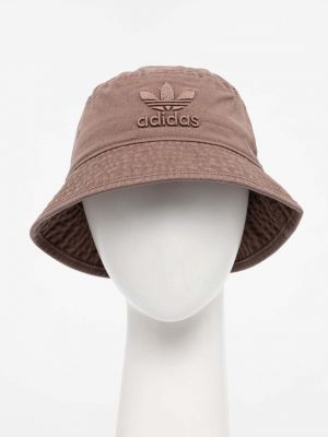 Коричневая хлопковая шляпа Adidas Originals