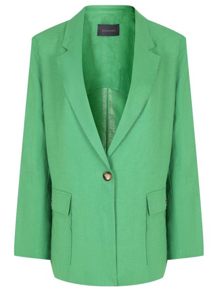 Льняной пиджак Elena Miro зеленый