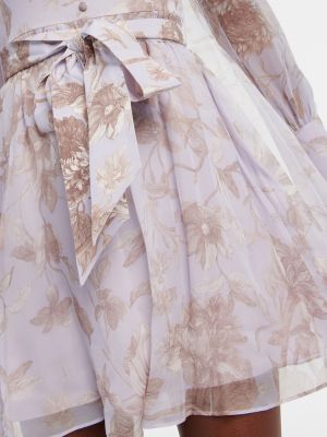 Rochie de mătase cu imagine Erdem alb