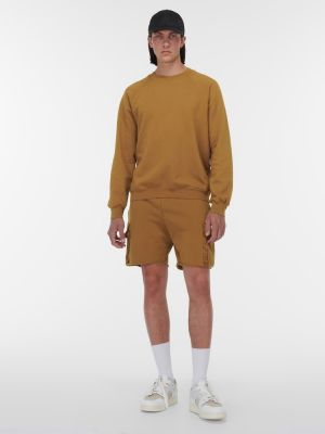 Pantalones cortos cargo de algodón de tela jersey Les Tien marrón