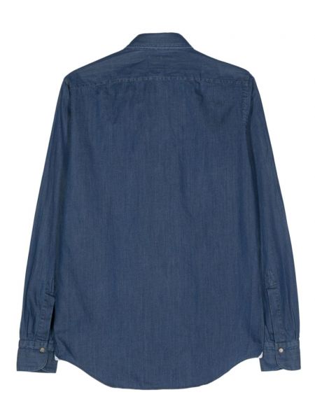 Camicia jeans slim fit Finamore 1925 Napoli blu