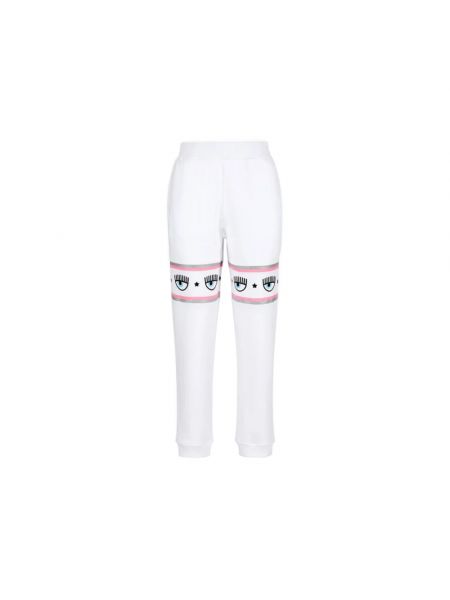 Spodnie sportowe bawełniane Chiara Ferragni Collection białe