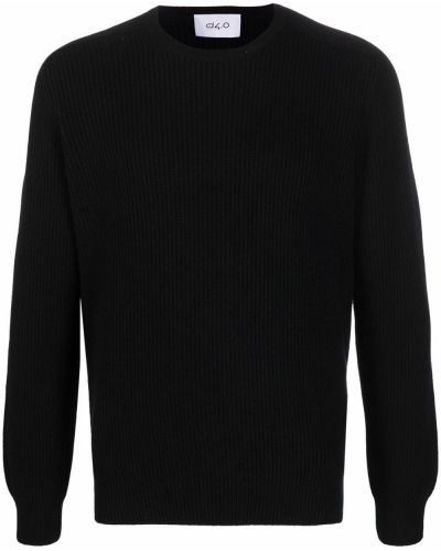 Jersey de punto de tela jersey de cuello redondo D4.0 negro