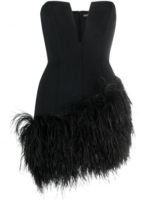 Κοκτέιλ φόρεμα με φτερά David Koma μαύρο