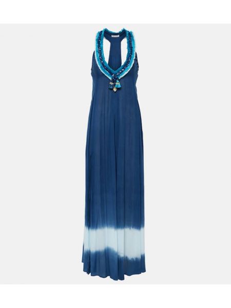 Virágos hosszú ruha Poupette St Barth kék