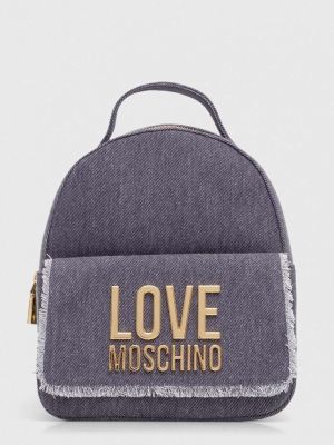 Bavlněný batoh s aplikacemi Love Moschino fialový