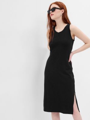 Черное платье миди без рукавов Gap