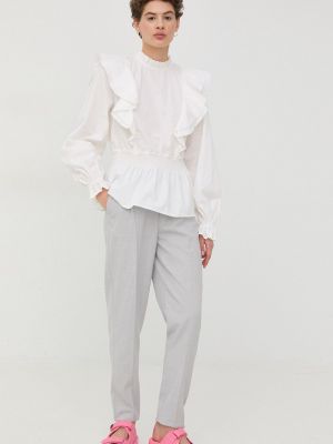 Однотонна бавовняна блуза Bruuns Bazaar біла