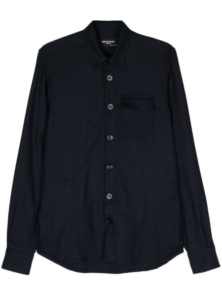 Chemise longue Kiton bleu