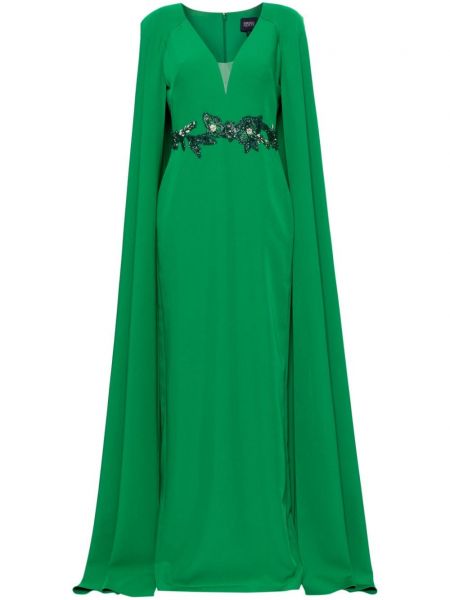 Φλοράλ βραδινό φόρεμα Marchesa Notte πράσινο