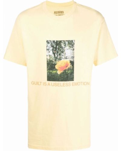 Camiseta con estampado Pleasures amarillo