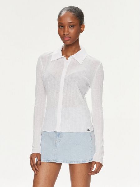 Блуза слім Calvin Klein Jeans біла