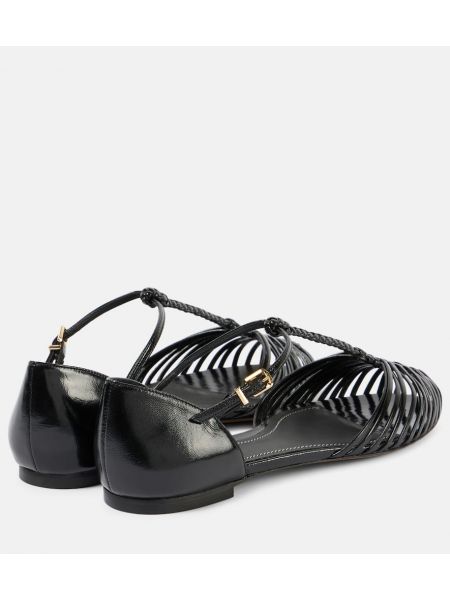 Kožne sandale Zimmermann crna