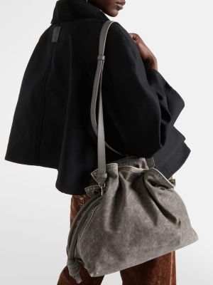Велурени чанта тип „портмоне“ Loewe сиво