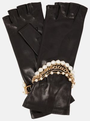 Mănuși din piele Dolce&gabbana negru