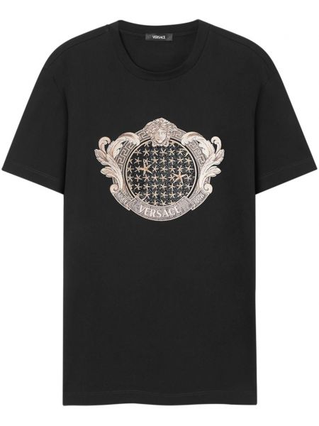 Tricou din bumbac Versace negru
