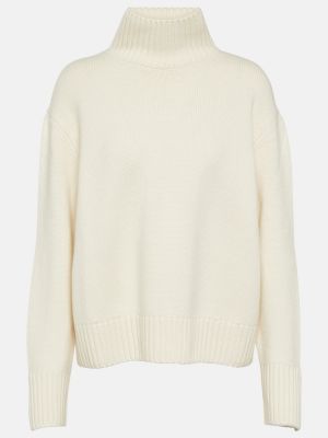 Kašmira džemperis ar augstu apkakli Loro Piana balts