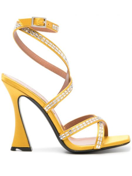 Krištáľové sandále D'accori žltá