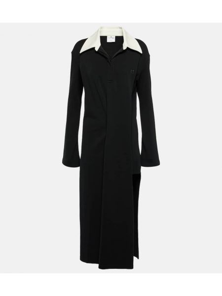 Robe mi-longue en coton Courrèges noir