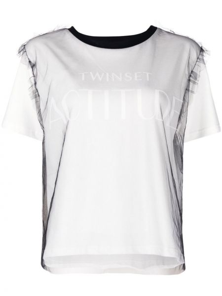 Tüll t-shirt mit print Twinset