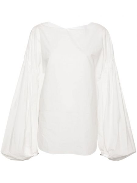 Памучна къса блуза Khaite бяло