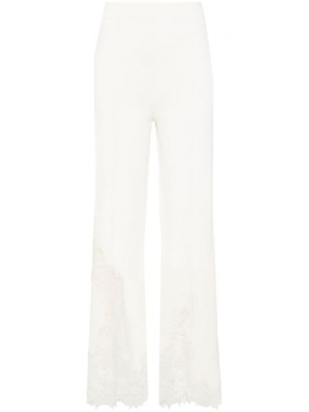 Krajkové rovné kalhoty Ermanno Scervino bílé