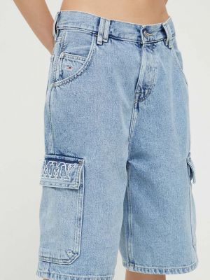Szorty jeansowe z wysoką talią Tommy Jeans niebieskie