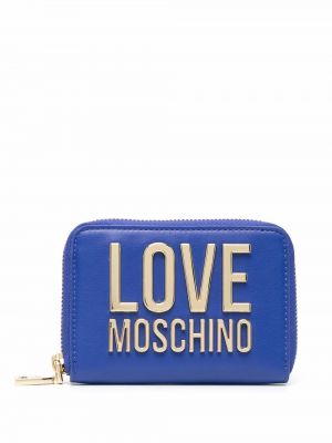 Dabīgās ādas maku Love Moschino zils