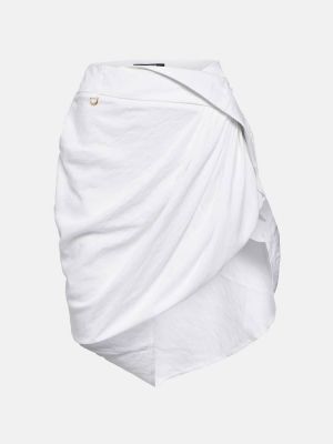 Mini suknja s draperijom Jacquemus bijela