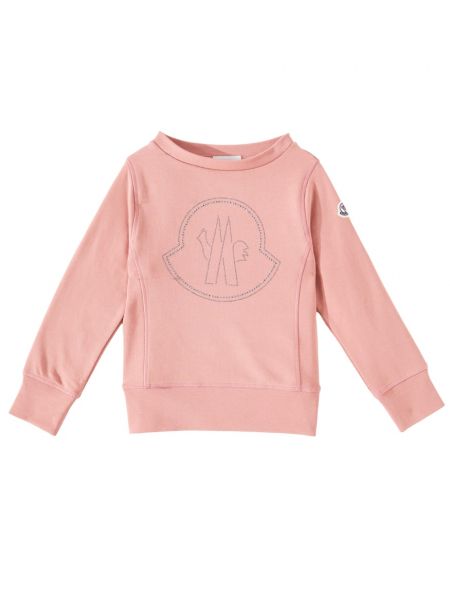 Besat trøje bomuld hættetrøje for piger Moncler Enfant pink