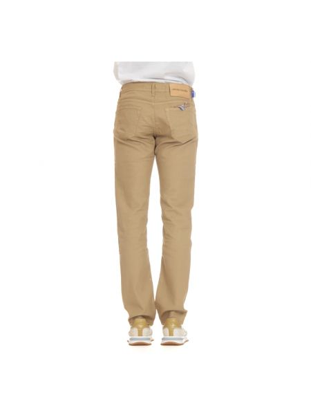 Pantalones chinos de lino con bolsillos Jacob Cohen marrón