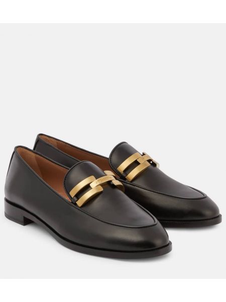 Leder loafers Aquazzura schwarz