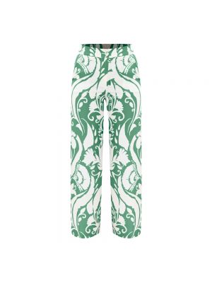Spodnie w kwiatki Kocca zielone