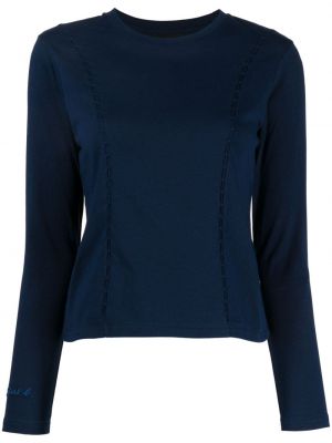 Памучен пуловер бродиран Sport B. By Agnès B. синьо