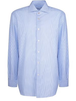 Хлопковая рубашка Kiton голубая