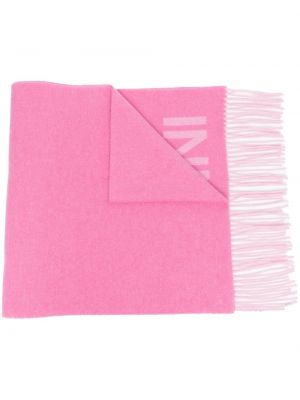 Brodert skjerf Ganni rosa