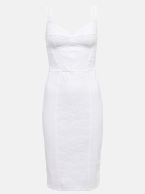 Midi haljina s čipkom Dolce&gabbana bijela